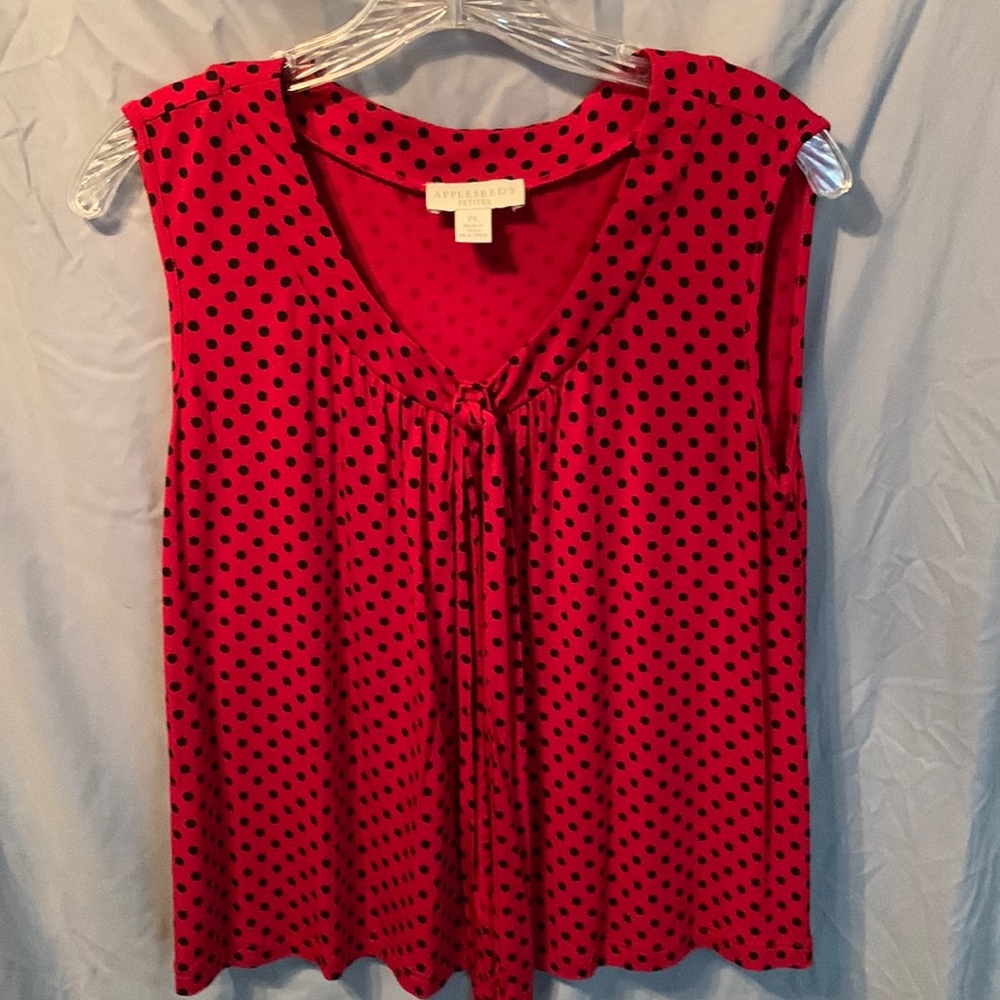 Appleseeds black and red tank sleeveless blouse